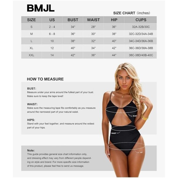 Blooming Jelly Women's Tummy Control Swimsuits Slimming Cut Out One Piece XL - Picture 7 of 7